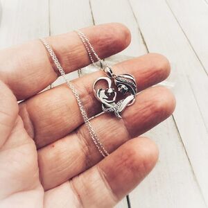 Mother And Child Sterling Silver Necklace Pendant